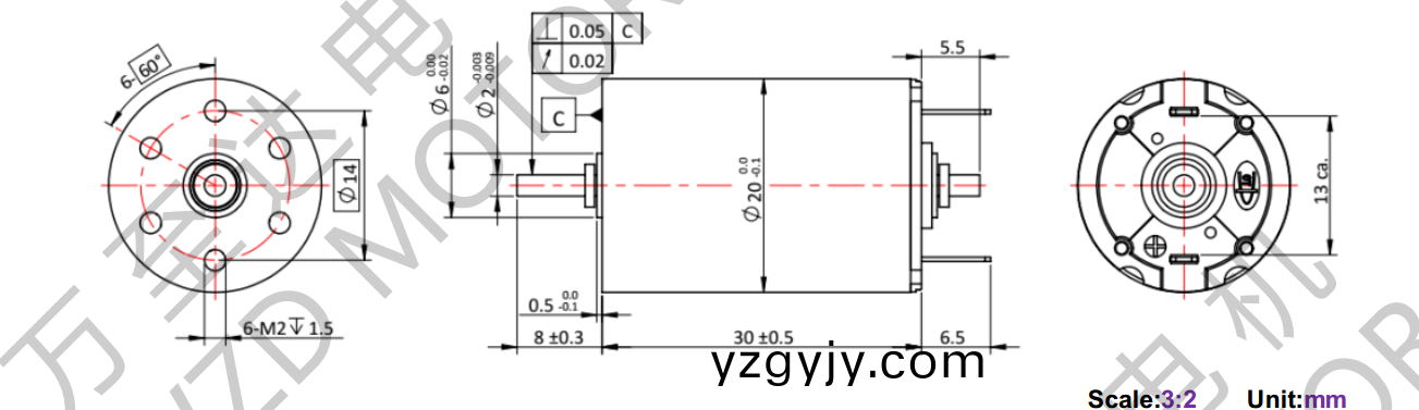 OT-CM2030石墨(mo)刷空心桮電(dian)機-萬(wan)至(zhi)達電機(ji)
