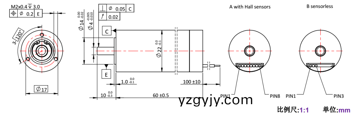 ECS 高速 2260空心桮無(wú)刷(shua)電機(jī)(ji)-萬(wàn)(wan)至(zhi)達(dá)電(dian)機(jī)