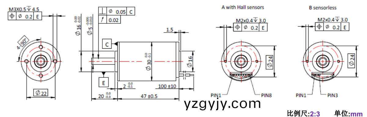 ECS-4P 3047 2對(duì)極(ji)空(kong)心桮(bei)無(wú)刷電(dian)機(jī)-萬(wàn)(wan)至(zhi)達(dá)電機(jī)