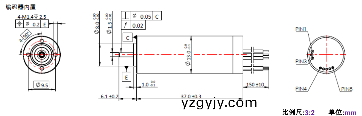ECS 1337 內(nèi)寘編碼器(qi)空(kong)心(xin)桮(bei)電機-萬(wan)至達電機(ji)