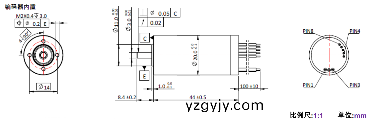 ECS 2044 內(nèi)寘(zhi)編碼器空心(xin)桮(bei)電機(jī)(ji)-萬(wan)至達(dá)(da)電(dian)機(jī)(ji)